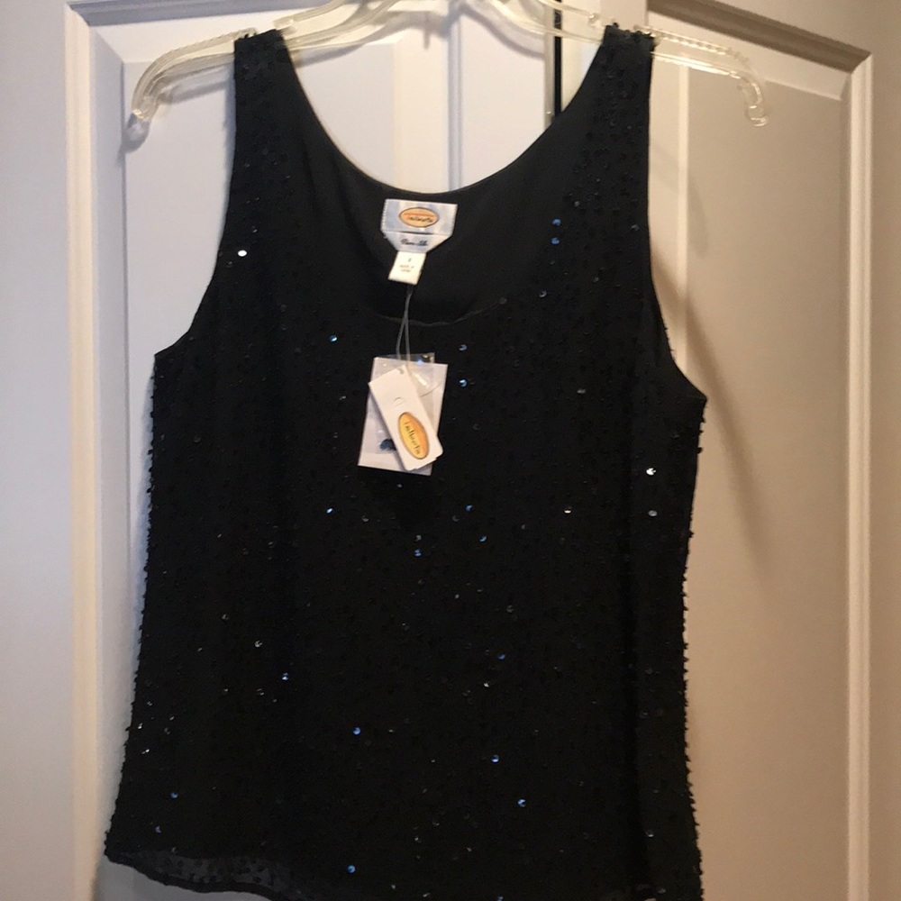 Black sequin tank top